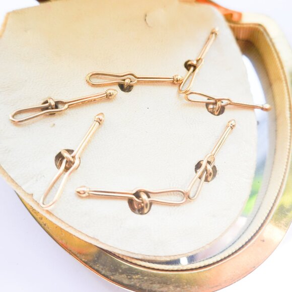 Vintage Krementz Black  Platinum Clad 14K Gold Overlay  9 Piece Cufflinks, Studs - Picture 2 of 3